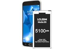 LCLEBM Galaxy S5 Battery S5 Battery Lithium Polymer Replacement Battery for Samsung Galaxy S5 G900A G900P G900V G900T G900F G900H G900R4 I9600 Galaxy S5 Battery Replacement