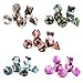 FLASHOWL Polyhedral Dice Set Table Games Dice 5 Sets Dice 5 x 7 with Pouches Die Series D20, D12, D10, D8, D6, D4 DND dice DND RPG MTG Double Colors One Piece, 5 Sets with 5 Colors (35 Pieces)