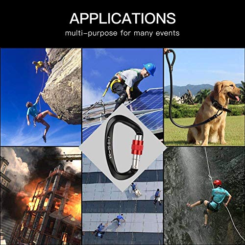 Climbing Carabiner 5 Pack Auto Locking Heavy Duty Caribeaners Twist