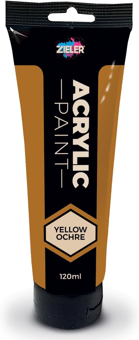Zieler 120ml Yellow Ochre Acrylic Paint Premium Art Supply
