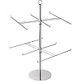 SSWBasics 2-Tier Countertop Spinning Display for Jewelry - Peg Spinner Display Rack with Sign Holder - Elegant Jewelry Spinner Display for Retail and Home Use-26" Dia. x 25" H