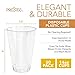 Glitter Disposable Cups | 14 oz. 50 Pack | Clear Plastic Cups | Silver Glitter Plastic Party Cups | Disposable Plastic Wine Glasses for Parties | Plastic Cocktail Glasses | Wedding Holiday Tumblers