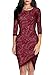Miusol Women's Elegant Floral Lace 2/3 Sleeve Slim Evening Dress
