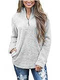 FOURSTEEDS Women's Casual Sherpa Fleece Pullover 1/4 Zipper Long Sleeve Collar Outwear Jacket Coat