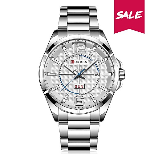 CURREN Men Watch with Day Week Waterproof Luxury Business Man Black Watch Valentine's Day Gift for him 8271