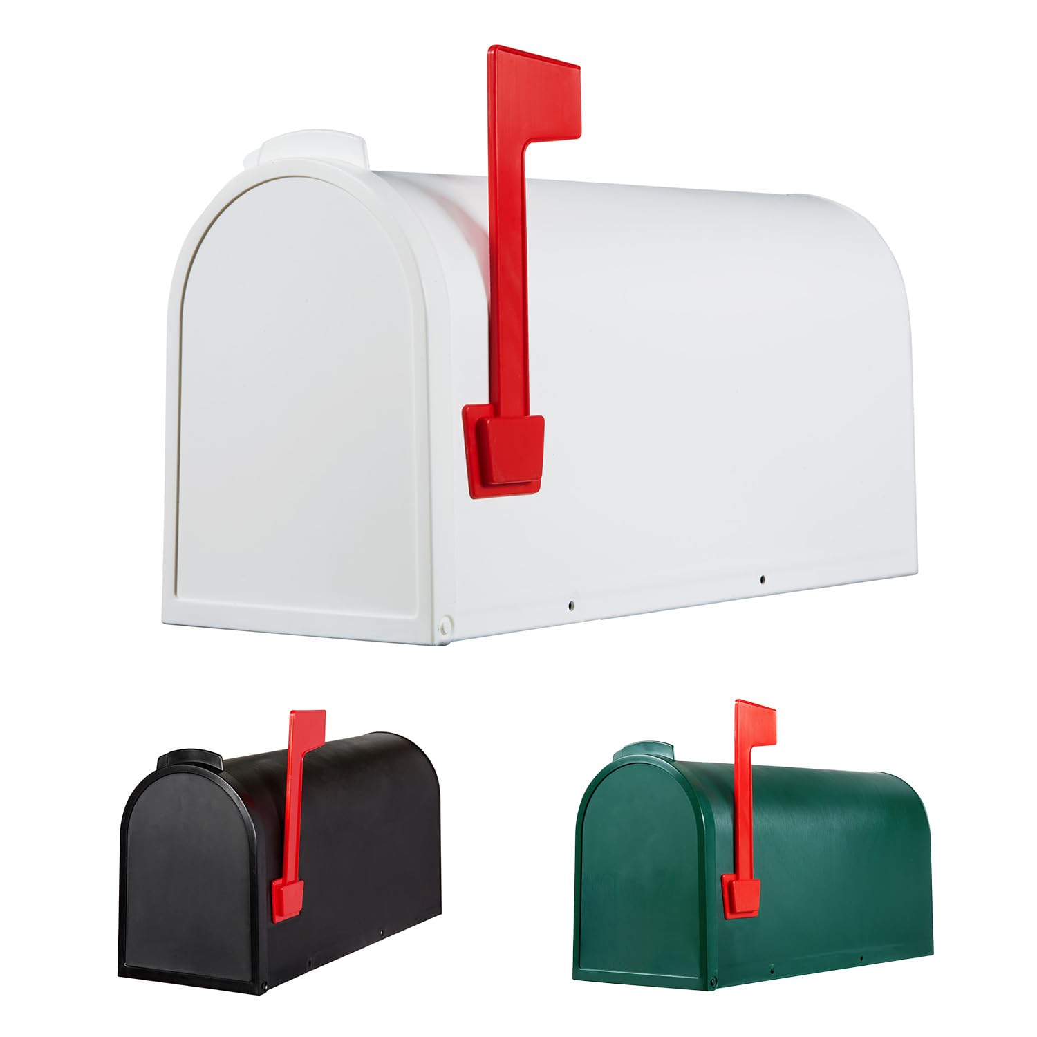 Photo 1 of Plastic Rural Curbside Post Mount Mailbox - Weatherproof - Parcels Home Delivery - Lightweight - Made in Canada (White)