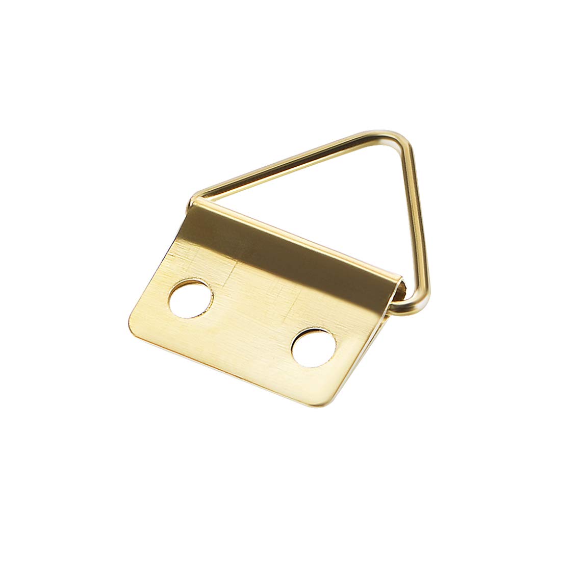 sourcing map Triangle Ring Picture Hangers, 24mm x 18mm Golden Assortment Kit for Photo Hanging Solutions, 20 Pcs