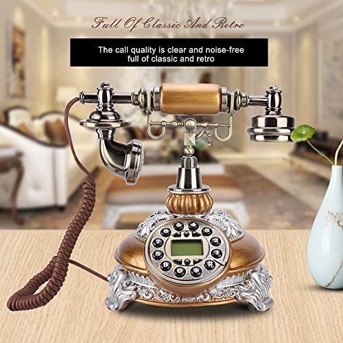 Mugast IDS-8675D Retro Corded Telephone,Auto IP Antique Vintage Style Wired Desktop Landline Phone with FSK/DTMF Dual System and Caller ID for Home Office Decoration - Thumbnail 2
