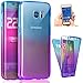 Galaxy S8 Plus Case,ikasus [Full-Body 360 Coverage Protective] Gradient Color Ultra-Slim Scratch-Resistant Front + Back Full Coverage Soft Clear TPU Silicone Rubber Case for Galaxy S8 Plus,Blue Purple