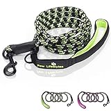 Extra Heavy Duty Rope Dog Leash - 6ft Long, Soft Padded Handle For Comfort, Reflective - Perfect Rope Leash for Medium and Large Dogs