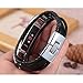 bayite Leather Bands Compatible with Fitbit Alta and Alta HR, Adjustable Metal Clasp Accessory Bracelet, Black Small 5.5