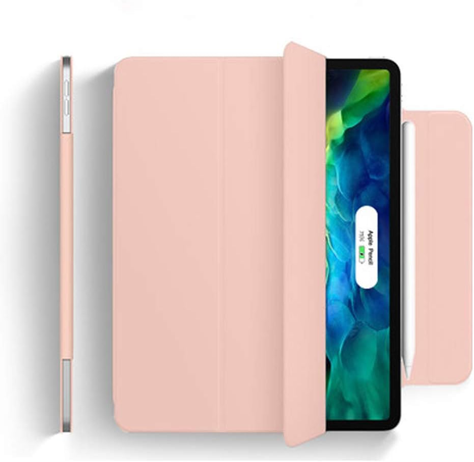 GAOLIQIN Case for Ipad Pro 11Inch 2020 with Buckle Design[Support Pencil Charging,Auto Sleep/Wake] Strong Magnetic Trifold Stand Smart Cover,Multi-Angle Viewing,Pink
