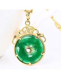 mcsays chino AAA Tíbet Collar con Colgante de oro verde jade Dragon Malayo Jade & colgantes Pendent regalo