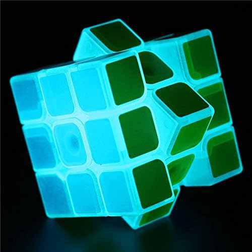 Transparent Blue Light In Dark Rubik's Cube Classic Toy For Kids 3x3x3