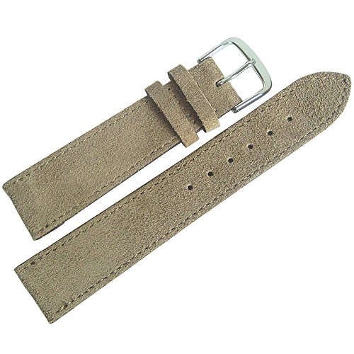 Fluco 20mm Sand Tan Suede Leather Watch Strap