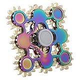 BZTT New Style Nine Gear Teeth Square Bearing Hand Spinner Fidget High Speed Focus Toy for Adults and Children Rainbow