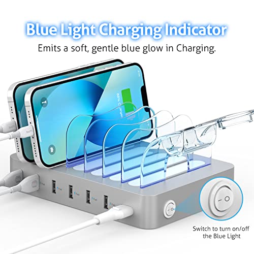 SooPii Premium 6Port USB Charging Station Organizer for Multiple