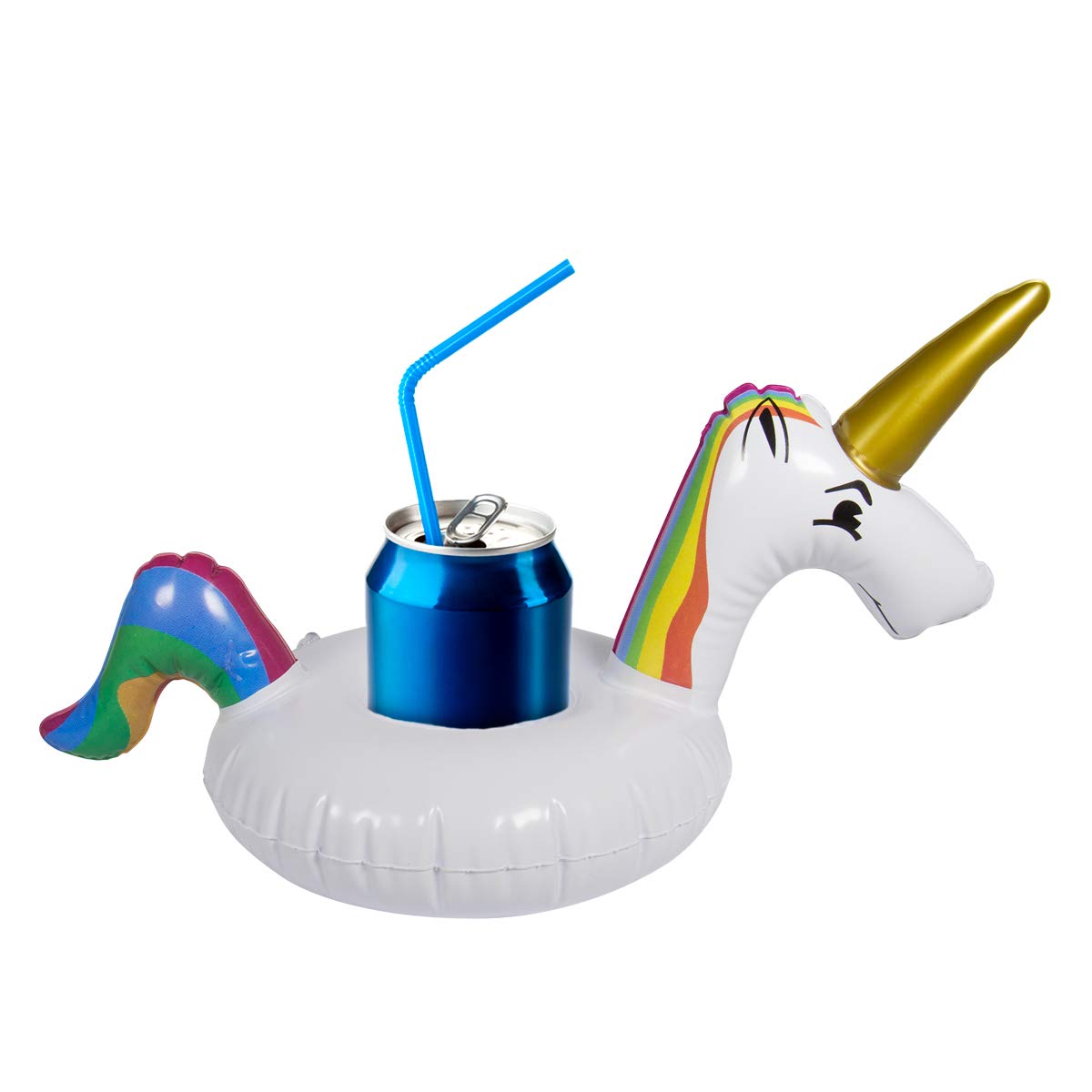 Folat - Inflatable Floating Unicorn Cup Holder - White - 18 x 37 cm