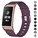 NANW Woven Bands Compatible with Fitbit Charge 3 Bands/Charge 3 SE, Soft Breathable Fabric Replacement Wristbands Strap Sports Accessories for Women Men, Large Small