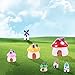 Zealor 12 Pieces Miniature Fairy Garden House and Terrarium Mushroom Fairy House Statue
