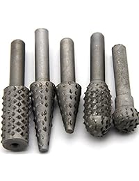 5 pcs Rotary Burr Rasp Herramienta de 6 mm Vástago Molienda Pulido Moldeador Archivo, madera, plástico   juego de brocas