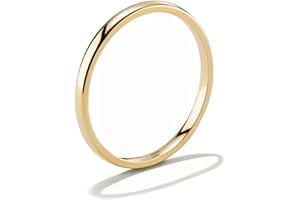 NOKMIT 2mm 4mm 6mm Gold Wedding Bands for Women Men Dainty Gold Silver Tungsten Cigar Band Rings Thumb Pinky Ring High Polish Non Tarnish Comfort Fit Size 4-12