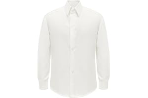 Lilax Boys' Button Down Shirt Solid Long Sleeve Dress Shirt