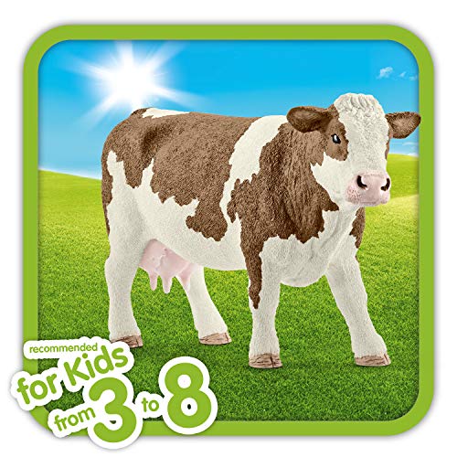 schleich 13801 Fleckvieh-Kuh, für Kinder ab 3+ Jahren, FARM WORLD - Spielfigur – Bild 4