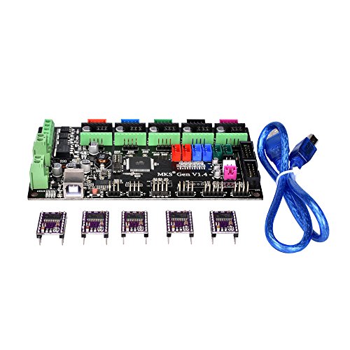 Witbot MKS-Gen V1.4 Controller Board Integrated Ramps 1.4 and Mega 2560 Mainboard with DRV8825 Stepper Motor Drive with Cable Line for 3D Printer