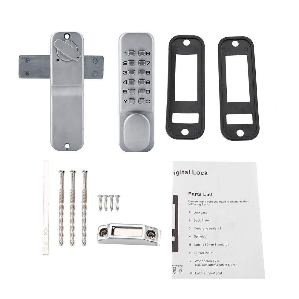 Digital Door Lock,Key-Less Entry Door Lock Mechanical Digital Code Lock Keypad Combination Lock Zinc Lever Handle Doors Password Security for Front Door Exterior Doors Home and Office
