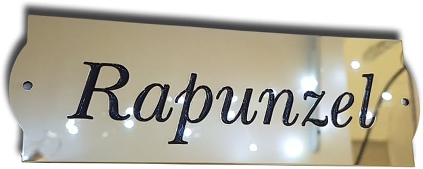 Loki Engraved Mirror Polished Brass Stable Name Plate 3 sizes with curved ends (150mm x 50mm)