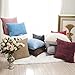 Home Brilliant Pillow Covers 18x18 Striped Corduroy Velvet Cushion Covers Set of 2 Square Decorative Pillowcase, 18 x 18 inch, Creamy White