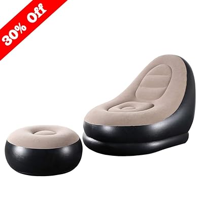 Skyshc Inflatable Lounge Chair with Ottoman, Air Lazy Sofa Set