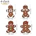 Sea Team Assorted Clay Figurine Ornaments Traditional Gingerbread Man Doll Gingerman Hanging Charms Christmas Tree Ornament Holiday Decorations, 4.5 inches, Set of 4