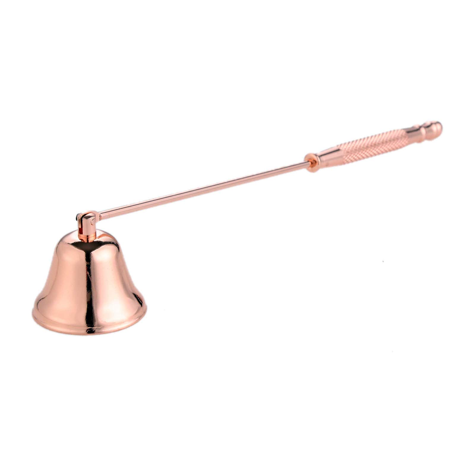 MUXSAM Candle Snuff Snuffers Extinguishing Bell Shaped Stainless Steel Flamer Long Handle Put Out Fire Wick-Rose Gold