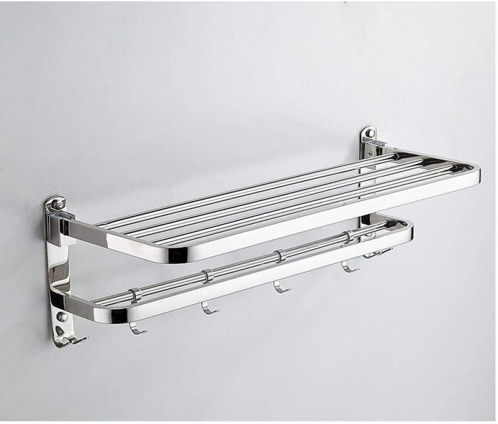 L.TSN SUS304 Edelstahl Doppelschicht Faltbarer Bad-Handtuchhalter mit