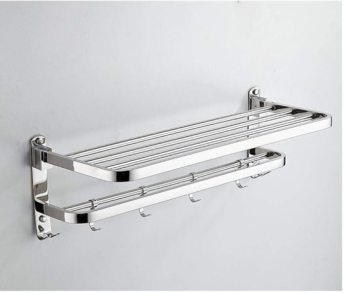 L.TSN SUS304 Edelstahl Doppelschicht Faltbarer Bad-Handtuchhalter mit