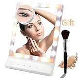 LED Make Up Mirror , Aooeou Multiple Illumination Settings Dimmable Touch Screen 10X Cosmetic Vanity Mirror with Lights