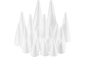 FFchuanhe 20-Pack Craft Foam Cones, Foam Tree Cones, Assorted Sizes Cones Shaped Foam (2.5,4,6,8in), for Arts and Crafts, Christmas Tree, School, Wedding, Birthday, DIY Home Craft Project