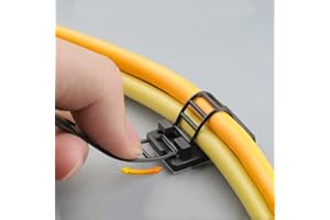 25PCS Self-Adhesive Cable Clips - No Drill Wire Holder for Wall/Desk, Heavy Duty Cord Organizer with Detachable & Reusable St