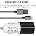 iPhone Car Charger, IWAVION 4.8A/24W Dual Smart USB Port Car Charger with 3FT Nylon Braided Lightning Cable Cord For Apple iPhone 7/7 Plus/6/6S Plus 5S 5 5C SE, iPad Air/Pro/Mini, iPod(Black/Grey)