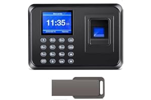 Diseleri Fingerprint Time Clock in Machine for Small Business,Time Clocks for Employees,USB Download Data, Checking-in Recorder 2.4 inch TFT LCD Screen, 0 Monthly Fees (with 8GB Flash Drive)