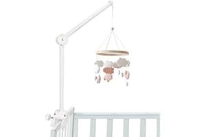 RGQSUN 26.7Inches Wooden Baby Crib Mobile Arm, Nursery Decor Hanger Baby Bed Bell Holder for DIY Clamp Mobile Standing Toy Decoration Hanging(Excluding Hanging Rotating Bell)