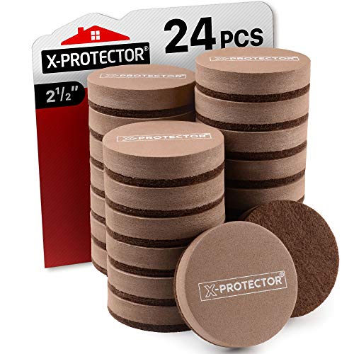 Felt-Furniture-Sliders-for-Hardwood-Floors-X-PROTECTOR-24-PCS-Furniture-Slider--Heavy-Duty-Furniture-Movers-for-Hard-Surfaces--Brown-Felt-Sliders-2--Move-Your-Furniture-Easily-Safely