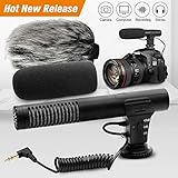 Video Microphone, Photography Interview MIC Microphone Compatible Sony, Nikon Canon,DSLR Cameras, Camcorders. (3.5mm Interface)