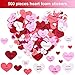 Outus 500 Pieces Valentines Heart Foam Stickers Glitter Self-Adhesive Heart Shape Stickers for Valentine s Day Wedding DIY Crafts Decoration, 3 Colors