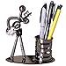 Decorative Pen Organizer / Pencil Holder Stand with Metal Man Playing Guitar
