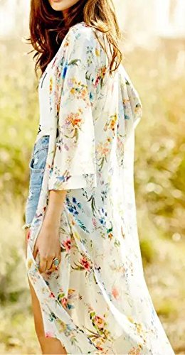 LIZHOUMIL Fashion Women Chiffon Bikini Cover up Kimono Cardigan Coat Bathing Swimwear - Thumbnail 2