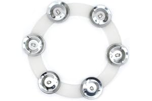 TUOREN 6" Cymbals Ching Ring Mountable Hi-Hat Tambourine with 6 Steel Jingles for Hi Hats, Crashes, Effects Cymbal, Stacks