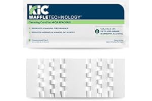 KICTeam - Waffletechnology Cleaning Cards for MICR Check Readers (15 Cards) - Presaturated with Quick Drying Solution - Made in USA